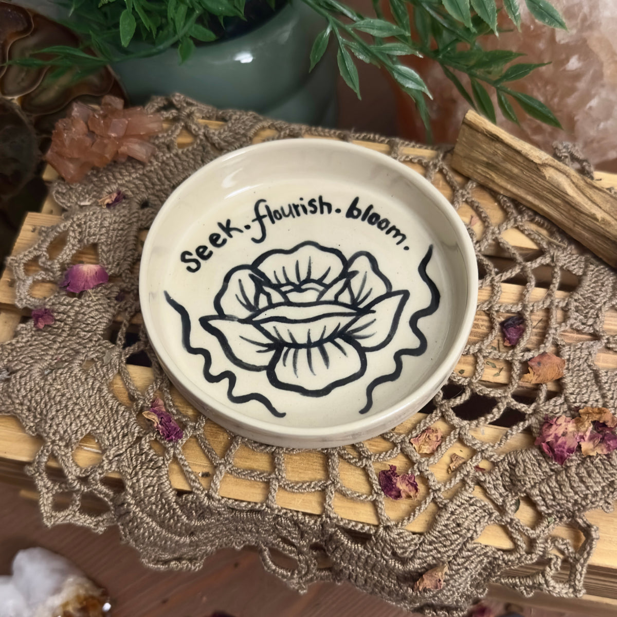 Seek. Flourish. Bloom. - dish