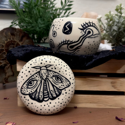 Moth Lidded Vessel