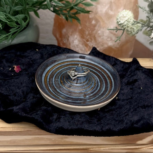 Stoned Denim Swirl Ring Dish