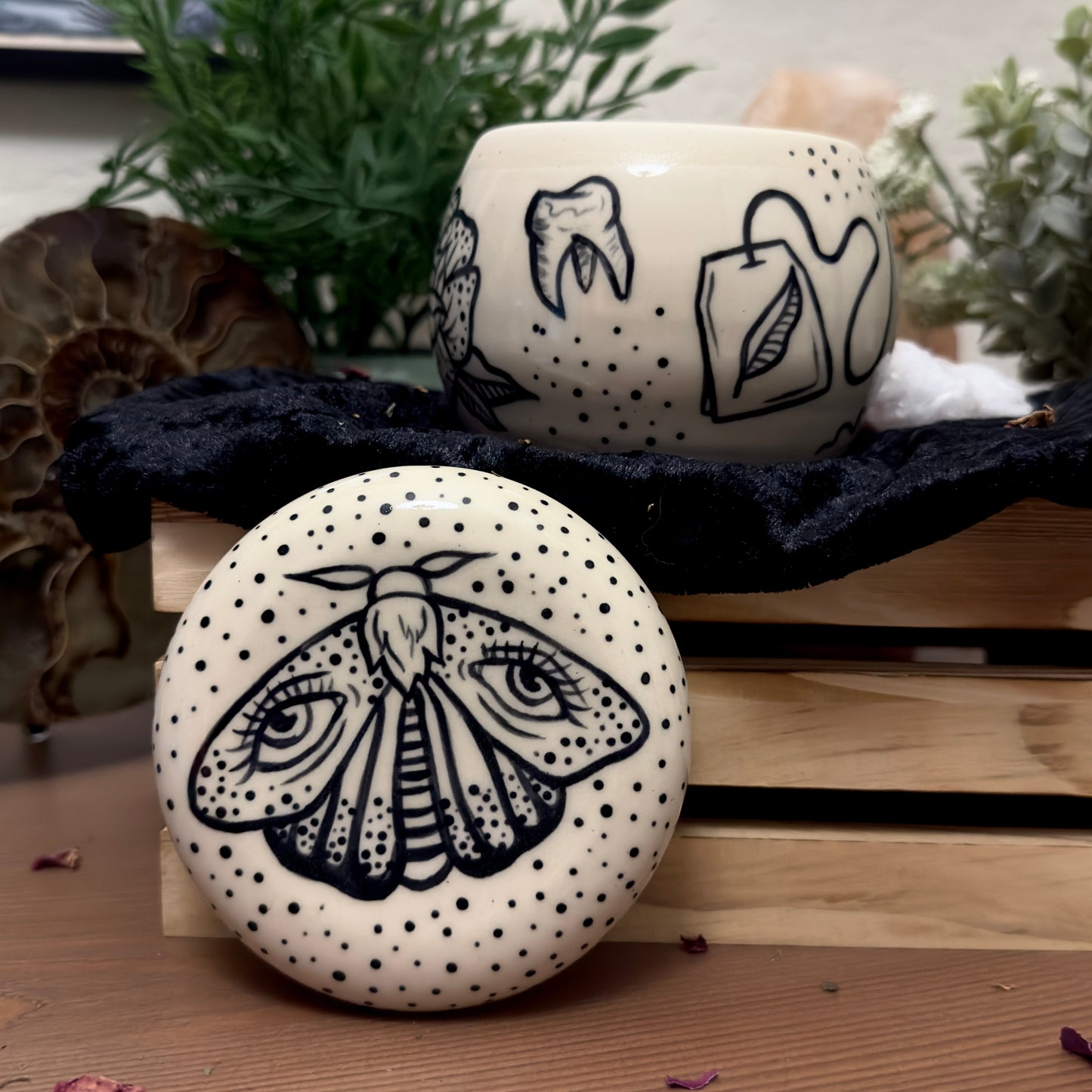 Moth Lidded Vessel