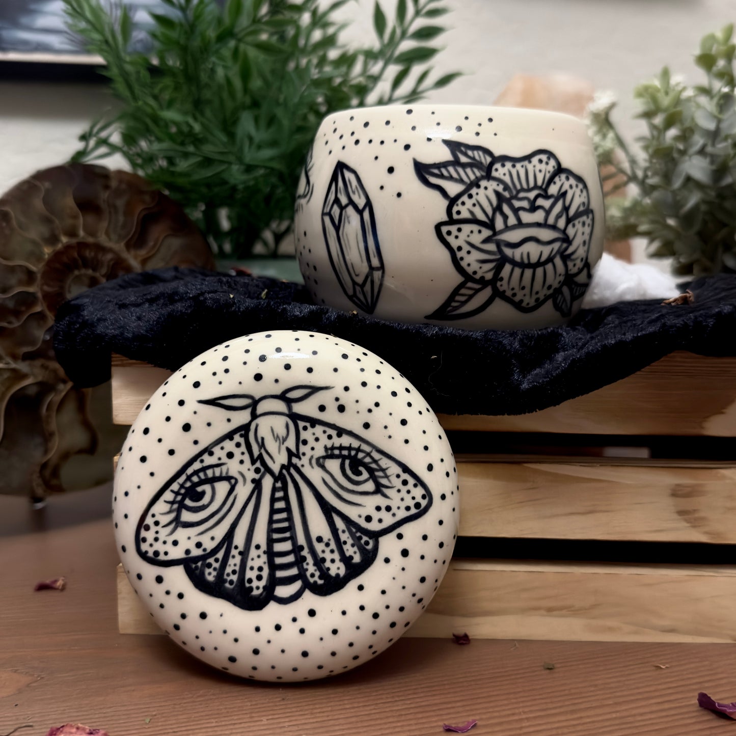 Moth Lidded Vessel