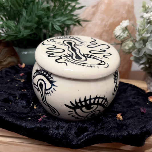 Ink & Earth - Eye Lidded Vessel