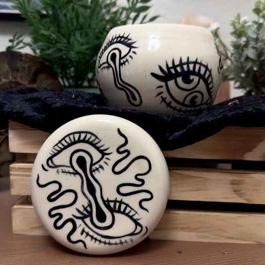 Ink & Earth - Eye Lidded Vessel
